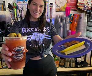 Bartender serving drinks