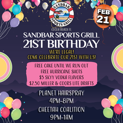 Sandbar 21st Anniversary w/ Cheetah Coalition & Planet Hairspray